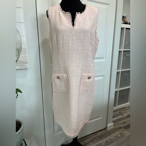 Karl Lagerfeld Light Pink Tweed Sleeveless Dress